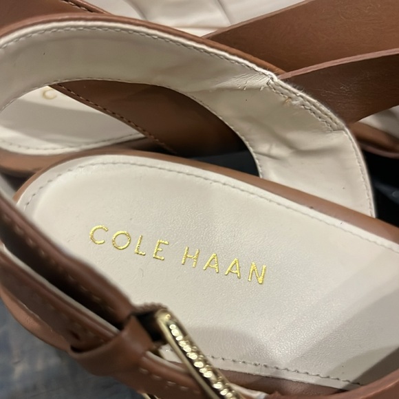 Cole Haan Women's Jamie Sandal Brown Sz 7 1/2 B Side Buckle Summer Casual Chic - Picture 3 of 12